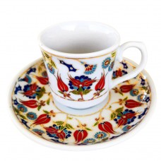 TÜRK-ÇİNİ DESENLİ PORSELEN TÜRK KAHVESİ FİNCANI